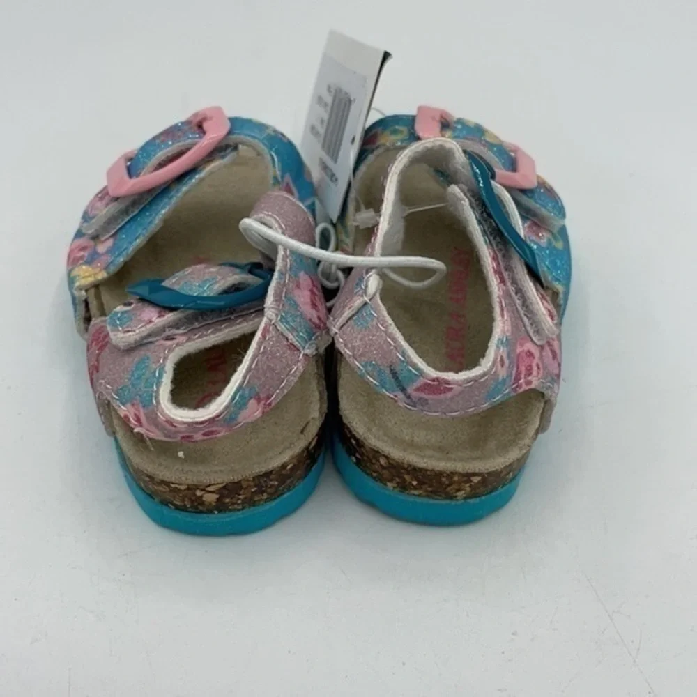 LAURA ASHLEY Blue & Pink Floral Sandals